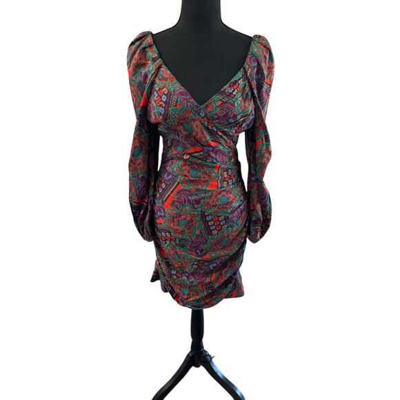 NWT! Veronica Beard Bellino Printed Silk-Blend Jacquard Dress - Size 4 - Picture 5 of 10